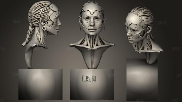Cyborg Girl stl model for CNC